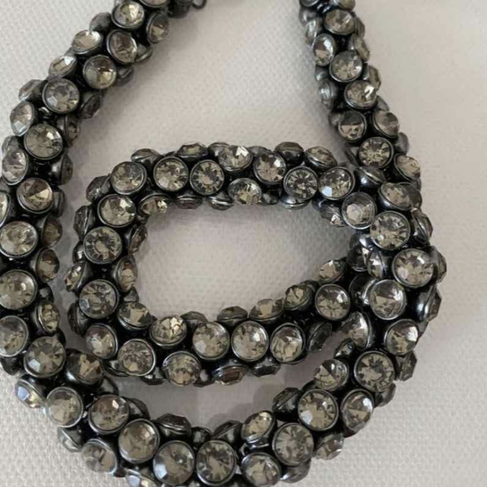 BCBGMaxAzria Black and Silver Twisted Crystal Necklace - Picture 6 of 6